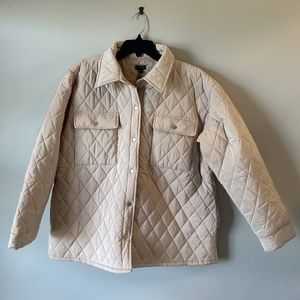 Coco + Carmen Ivory Quilted Shacket